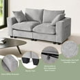 thumbnail image 6 of WestinTrends Augusta 70" Modular Chenille Loveseat Sofa With USB/Type-C Ports and Side Pockets, Light Gray, 6 of 16