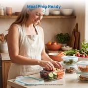 Sindcom 7 Pack Glass Food Storage Containers, Meal Prep, Airtight Bento Boxes with Leak Proof Locking Lids