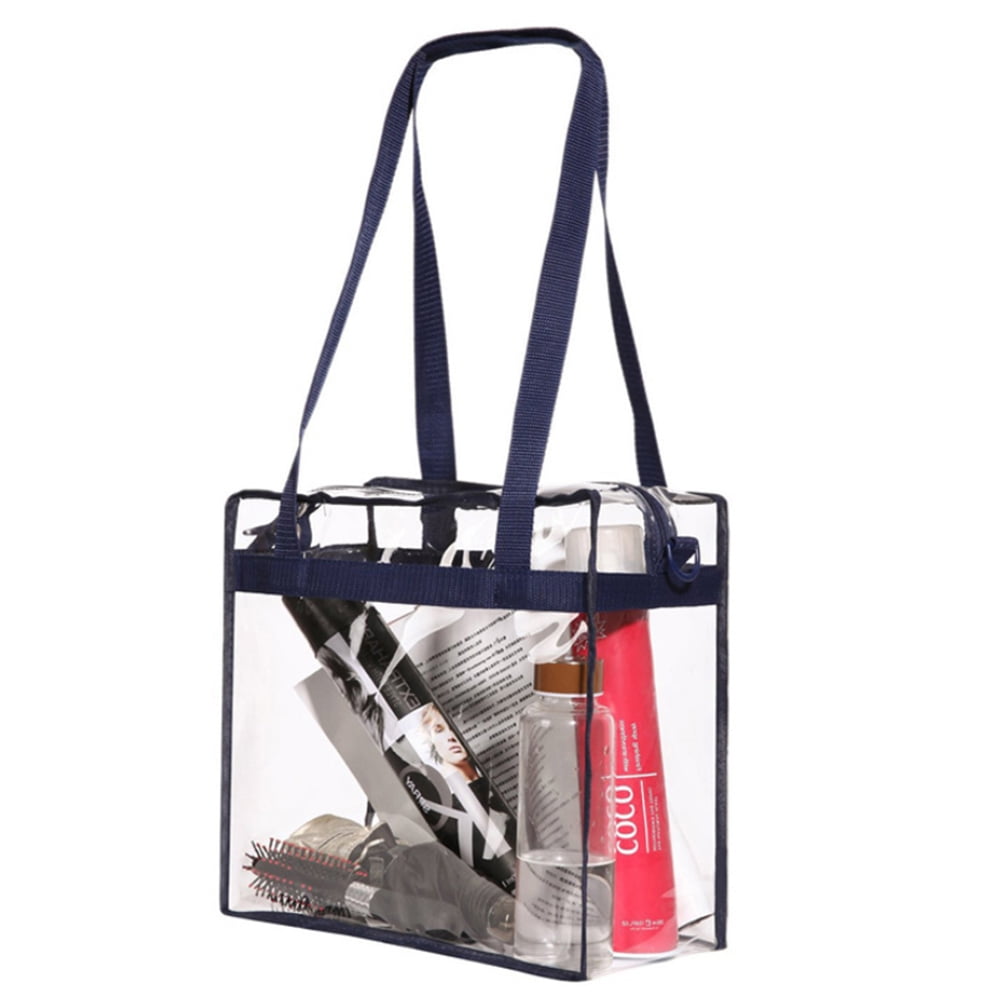 Joryin Clear Bag for Women Clear Bags Stadium Approved Clear Tote Bag with  Zipper Crossbody Bag Clear Purse Fashion Satchel Bag Handbag Transparent Bag  Black: Handbags