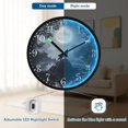 thumbnail image 5 of Voice Activated Clock with Glow Light 12 Inch Large Silent Wall Clock Battery Operated for Home Decor Wolf Howling at The Moon, 5 of 8