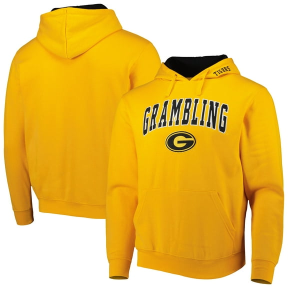 Men's Colosseum Gold Grambling Tigers Arch & Logo Hoodie