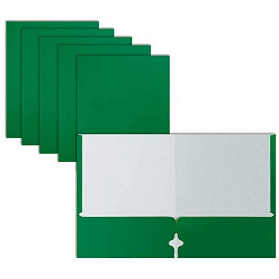 Two Pocket Portfolio Folders, 50-Pack, Green, Letter Size Paper Folders, by Better Office Products, 50 Pieces, Green