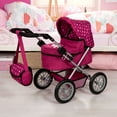 thumbnail image 4 of Trendy Doll Pram W/ Shoulder Bag, Magenta, White Dots, Unicorn, 4 of 5