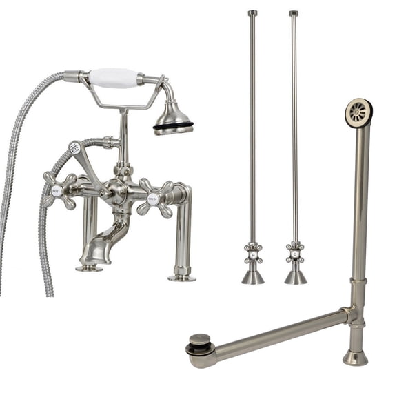 Clawfoot Tub Rim Mount Faucet Set