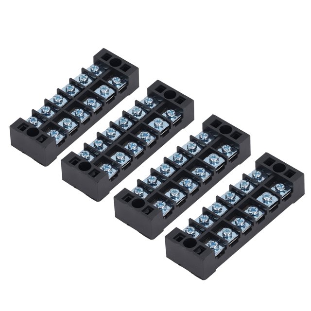 Dual Row Covered Terminal Strip, Wire Barrier Block Terminal Strip 4pcs Brass for Power Distribution System for Bridge 3 Bits 2503,4 Bits 2504,5 Bits 2505,6 Bits 2506