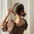 thumbnail image 2 of Maoww Pinces à Cheveux pour Femmes Pince Fixe Mode Nid d'Oiseau Épingle à Cheveux Extensible Queue de Cheval Décoration Boucle Cadeaux Mariage Fête Rouge, 2 of 8