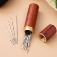 thumbnail image 4 of SHISUYAN Embroidery Needles for Hand Sewing Stainless Steel with Wooden Storage Case Dark Red Fits Home Use 1 Set, 4 of 8