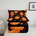 thumbnail image 5 of Homewish Autumn Fall Pumpkin Twin Comforter Sets,Halloween Themed Bedding Set,Black Orange White,Black Reversible,2pcs,1 Comforter and 1 Pillowcase, 5 of 7