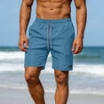 thumbnail image 5 of EOYWHK Denim Shorts with Pockets Elastic Waist Mens Casual Shorts Soft Lightweight Breathable for Casual Lounge Home Active Wear Sky Blue, Size XL, 5 of 7