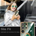 thumbnail image 5 of Compatible with Samsung Galaxy S23 Ultra 5g Case Ultra Slim Thin with Ring Stand Metal Electroplated Soft TPU Frame Shock-Absorption Bumper Hard Back Mobile Cover-Green, 5 of 7