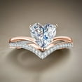 thumbnail image 4 of Clearance Heart Shaped Zirconia Diamond Ring Proposal Engagement Ring Fashion Fine Jewelry, 4 of 6