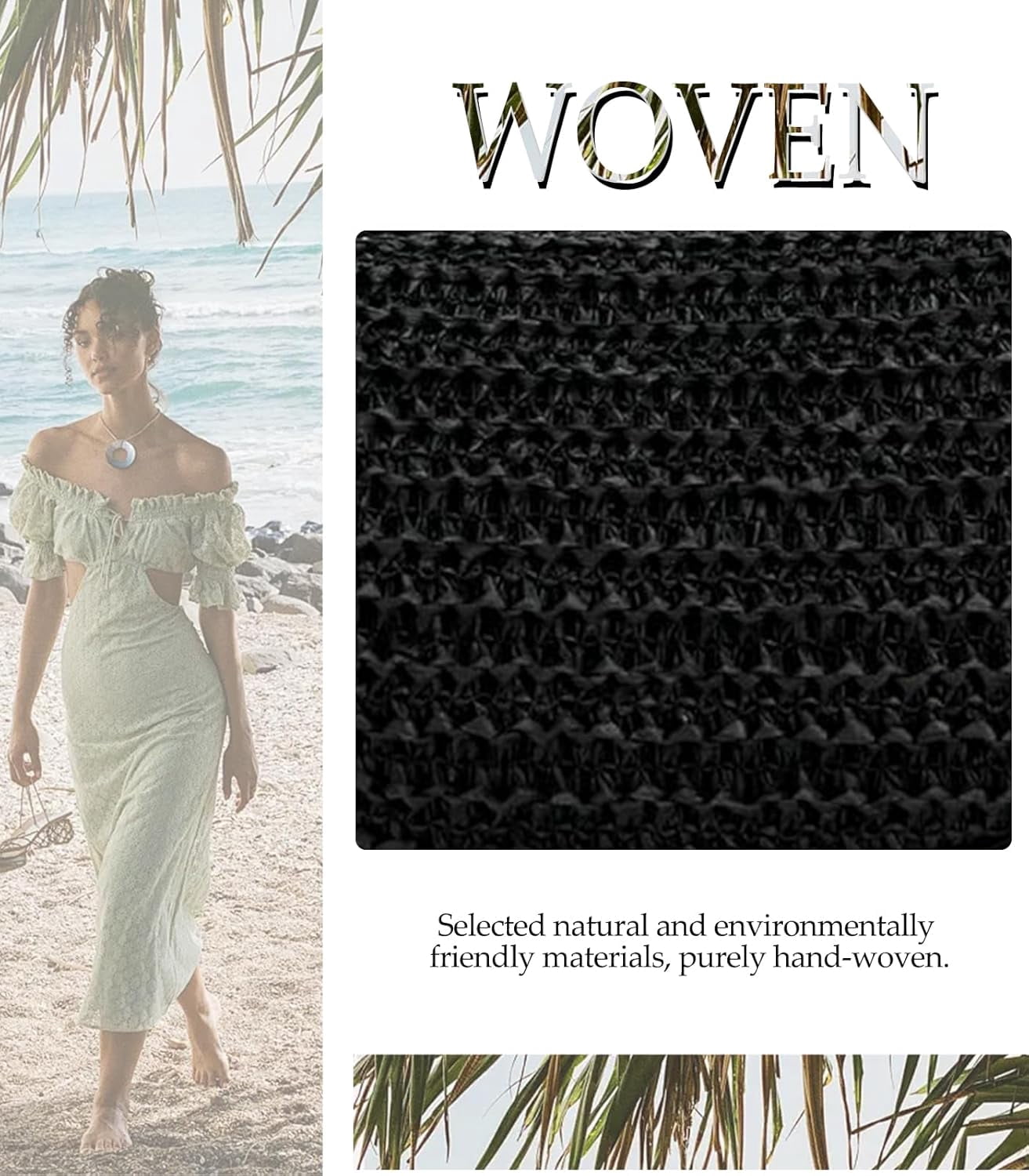 Straw Crossbody Bags for Women Beach Woven Hobo Handbag Summer Chic Crescent Shoulder Purses with Adjustable Strap 2024