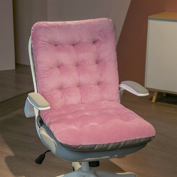 Cojín de suelo (1 unidad), 45 x 85 x 5 cm, almohadas de asiento de pana con mechones para sala de estar o tatami, relleno de espuma para mayor comodidad al descansar y leer (rosa).