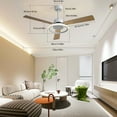 thumbnail image 2 of 3 in 1 20W Ceiling Fans with Light, Remote Control Adjustable Light 52" Blades, 2 of 12