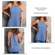 thumbnail image 5 of Blusa con cuello halter y nudo en la espalda, cuello elástico, blusa informal sin mangas de color puro para mujer, 5 of 6