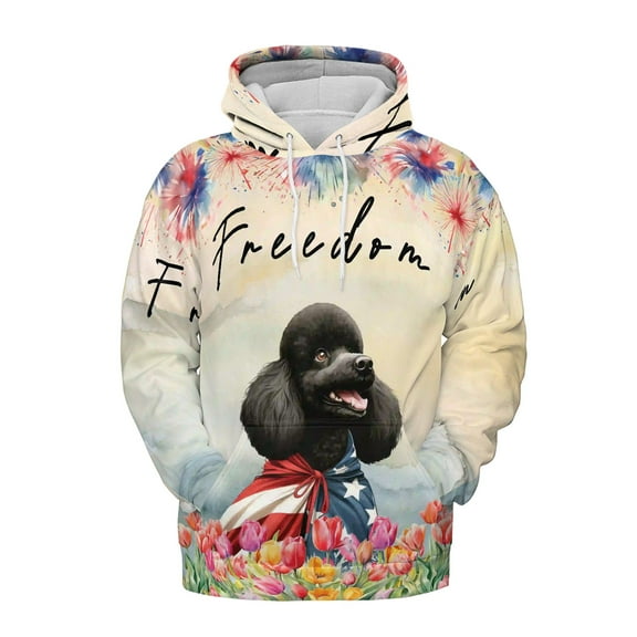 Freedom Poodle on Independence Day 4th of July All Over Print 3D Hoodie Unisex Merch Hoodies Poodles Dog Lover Gifts Idea - 01005