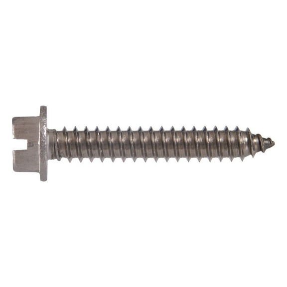 Hillman 823116 12 x 1 in. Hex Head Sheet Metal Screws  Stainless Steel - Box of 100
