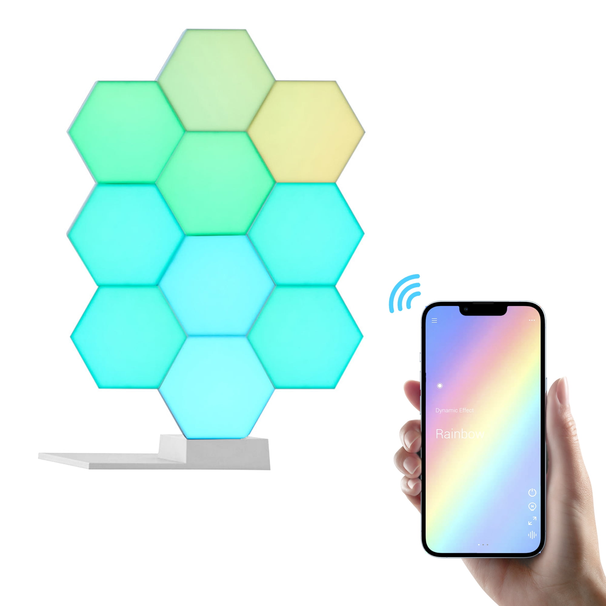 katalog Vær stille dosis Yescom WiFi Smart LED Light Kit DIY Splicing Lamp 10 Block & Base 16  Million Color Work Cololight Home Decor Gifts - Walmart.com