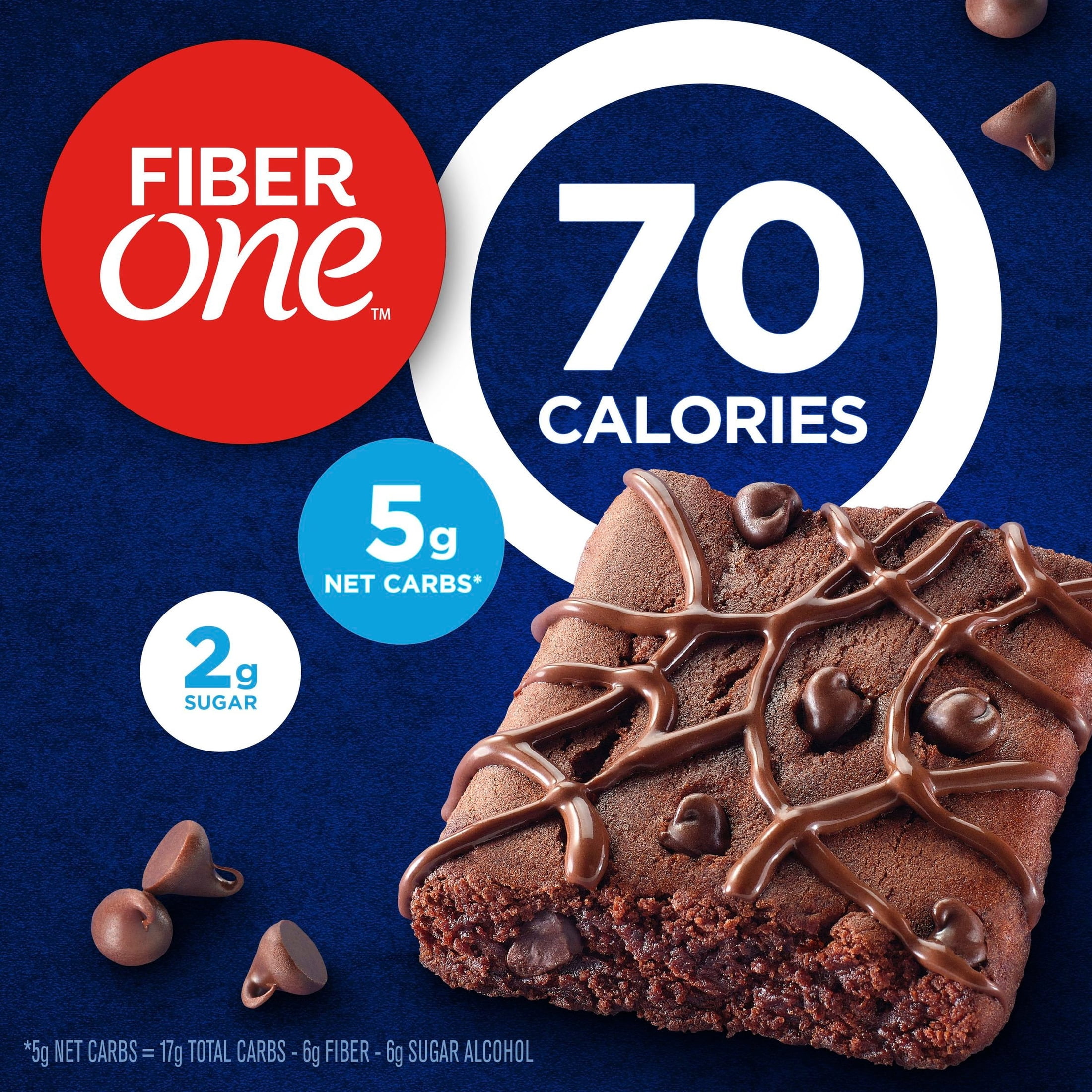 Fiber One 70 Calorie Brownies, Chocolate Fudge Snack Bars, Mega Pack, 18 Count, 16 oz