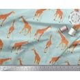 thumbnail image 2 of Soimoi Green Rayon Fabric Giraffe Forest Print Fabric by The Yard 42 Inch Wide, 2 of 2