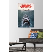 Jaws - One Sheet Wall Poster with Push Pins, 22.375 x 34