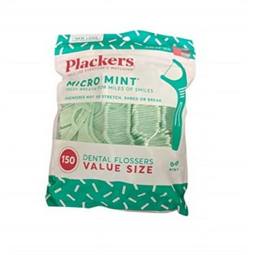Plackers Dental Floss Picks, Micro Mint, 150 Count