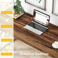 thumbnail image 6 of Tribesigns Writing Computer Desk, 55-Inch Modern Simple Study Desk with Z-Shaped Metal Leg, Walnut/White, 6 of 8