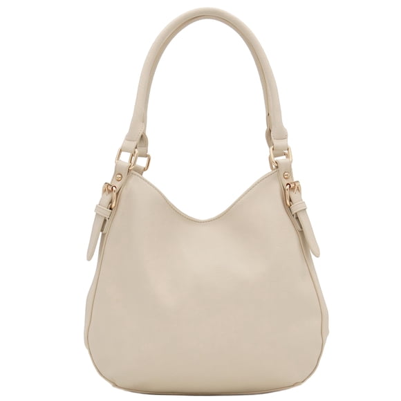 Light-weight 3 Compartment Faux Leather Medium Hobo Bag (Tan)