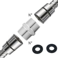 thumbnail image 3 of 2 PCS Shower Hose to Shower Hose Connector 1/2 to 1/2, Shower Hose Extension Connector Shower Hose Extension Pipe Universal Hose Extender Make Hose Longer Extend for Shower Hose to Hose Pipe, 3 of 5