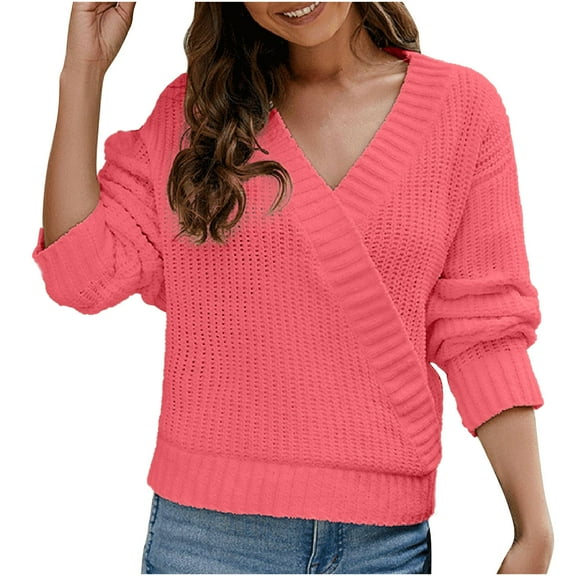 ShomPort Casual Fall Knit Tops for Women Long Sleeve Button up Solid Color Blouses Loose Fashion Clothes