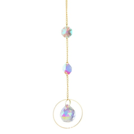 

OOKWE Moon Star Crystals Wind Chime Prism Sun Catchers Handmade Garden Hanging Pendant Suncatcher Ornament Window Curtain Home Decor
