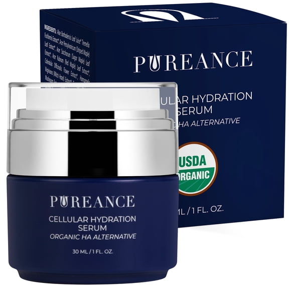 PUREANCE Gentle Organic Hydrating Serum for Face – with Tremella Mushroom and Hyaluronic Acid Serum