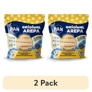 (2 pack) PAN Snack On Pre-Cooked White Corn Frozen Arepa. 6 Units or 23.28 oz. per box.