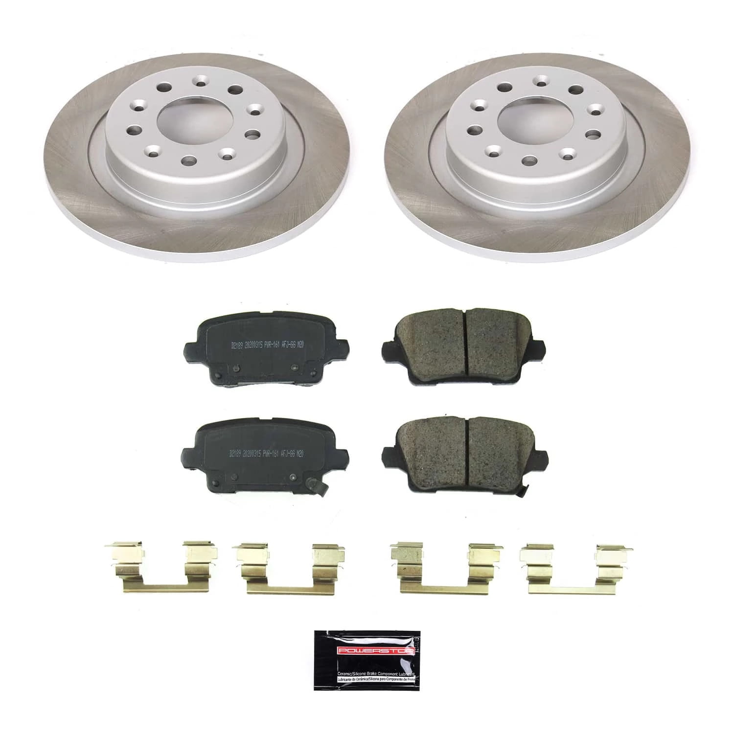 PowerStop Rear Semi-Coated Rotor and Low-Dust Ceramic Brake Pad Kit SC8677