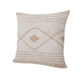 thumbnail image 5 of LR Home Ox Bay Hand-Woven Tan/White Geometric All-Natural Cotton Pillow Cover, 5 of 9