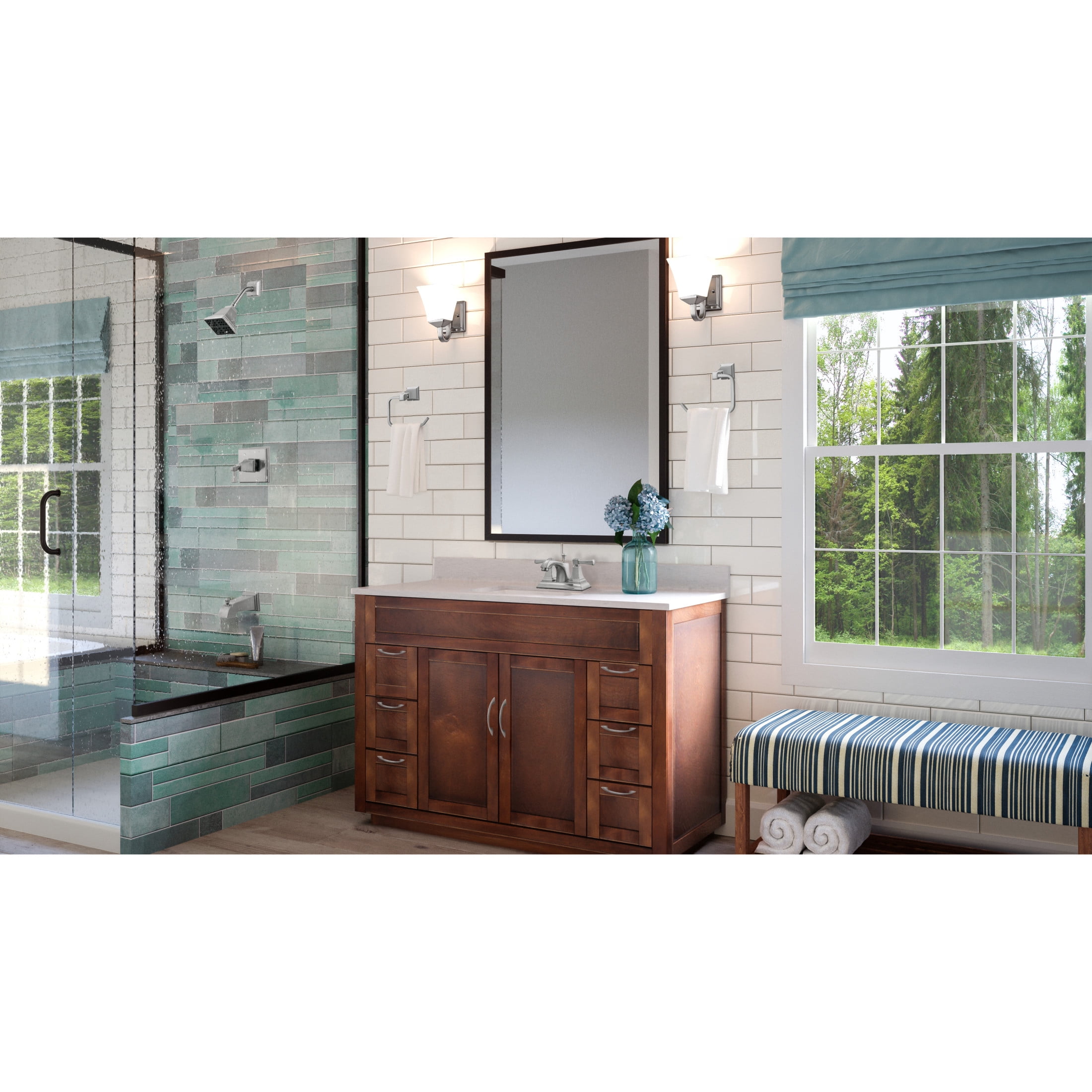 Design House WM358773 Torino Traditional 1-Light Indoor Dimmable Up/Down Mount Bathroom Vanity Light with Frosted Glass for Hallway Foyer, Satin Nickel