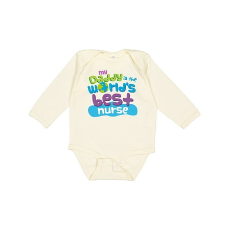 

Inktastic My Daddy is the World’s Best Nurse Gift Baby Boy or Baby Girl Long Sleeve Bodysuit