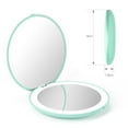 thumbnail image 4 of Siloon Travel Makeup Mirror with Light, 1x/10x Compact Magnifying Mirror,Handheld 2-Sided Pocket Mirror,Led Small Mirror for Purse,3.5in Hand Mirror,Travel Size Mirror for Handbag,Gift,Green, 4 of 7