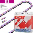 thumbnail image 1 of Chaîne de Vélo Colorée en Acier au Carbone VXM à 11 Vitesses avec Placage Électrolytique Complet pour la Résistance à la Rouille – Conception de Précision à 116 Pas pour un Changement de Vitesse en Douceur sur Vélos de Montagne et de Route, Option Personnalisable pour Amélioration, 1 of 6