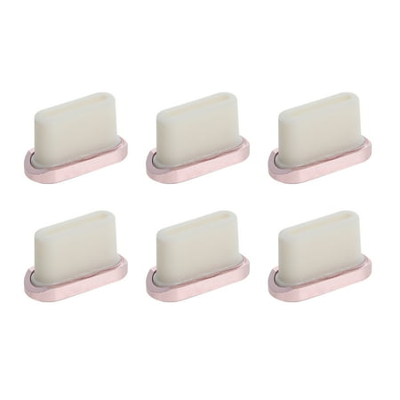 MLINS 6 Pcs Durable Charging Port Protector Telephone Jack Cover Golden
