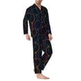 thumbnail image 2 of Yiaed Colorful Balloons Print Men’s Pajamas Set - Long Sleeve Button Down Sleep Shirt and Pajama Bottoms Sleepwear Set Mens Pjs Sets Men's Pajama Bottoms-XX-Large, 2 of 7
