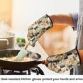 thumbnail image 4 of Pioneer Flower Floral Print Pattern Oven Mitt 2-Pack Set, Heat Resistant Kitchen Gloves, 7.7" X 12", 4 of 6