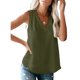 thumbnail image 3 of Camiseta de mujer Encaje Cuello en V Sin mangas Blusa Casual Top de verano, Verde, M Noticed AP001334-17, 3 of 7