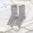 thumbnail image 1 of Calcetines de terciopelo coral para mujer, otoño e invierno, calcetines de terciopelo grueso con torsión media, calcetines de felpa para dormir para adultos en casa, 1 of 6