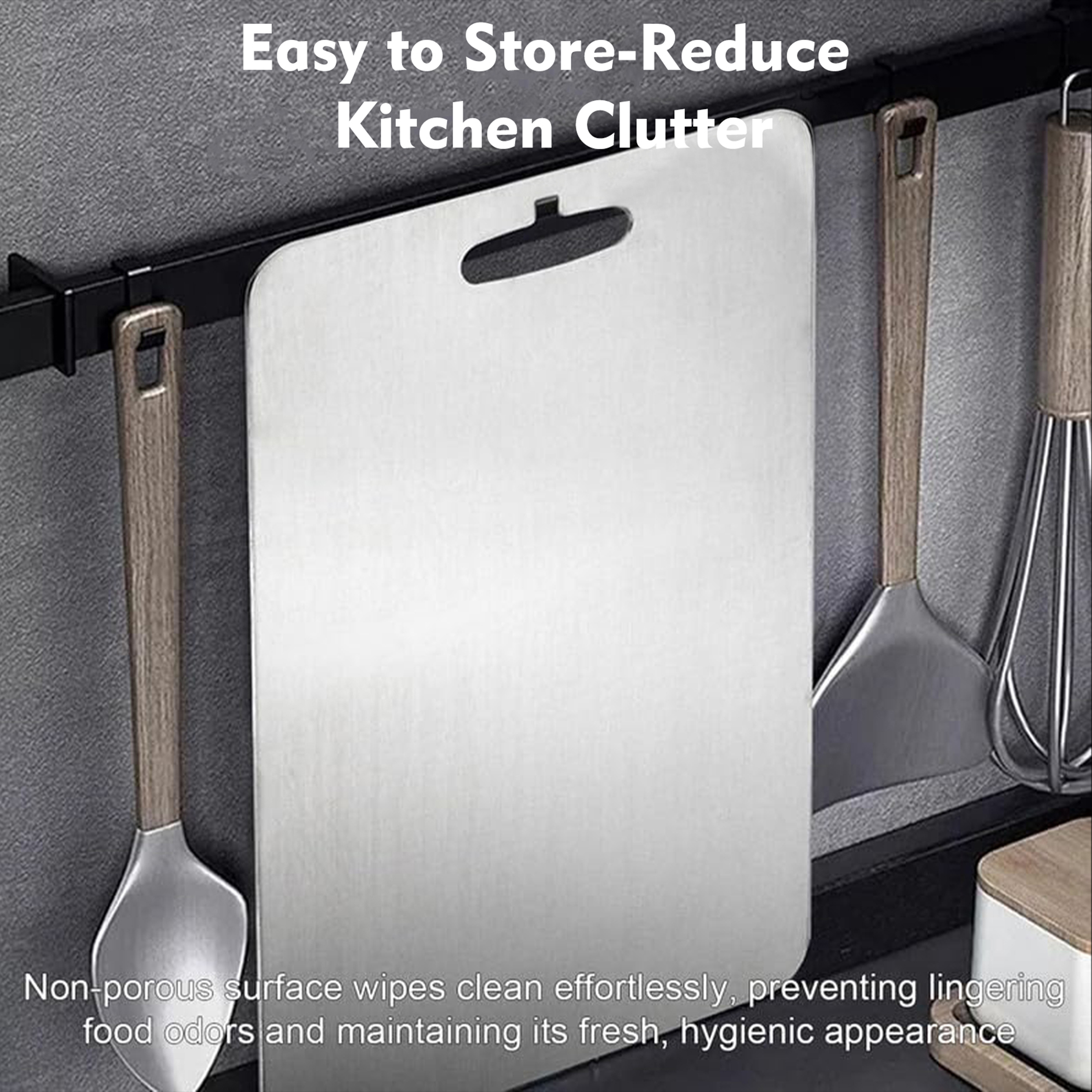 Megecy Titanium Cutting Board Set, 3-Piece Double-Sided photo 4