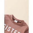 thumbnail image 4 of Suealasg Infant Girls Spring Outfits Clothes 3M 6M 9M 12M 18M 24M Baby Girls Letter Print Long Sleeve Sweatshirt and Elastic Waist Pants Set 2Piece Casual Autumn Clothing for Toddler Girls, 4 of 9