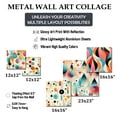 thumbnail image 4 of Designart "Geometric Illusion With A Retro Twist" Abstract Wall Art Set Of 5 - Blue Vintage Living Room Metal Art Set, 4 of 6