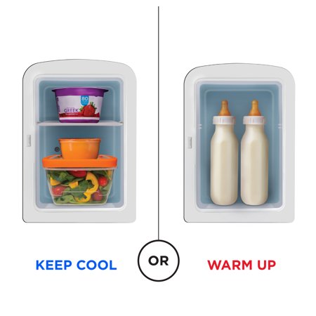 Chefman Portable Mirrored Beauty Mini Fridge, Skincare, Makeup, 4L Capacity, Black