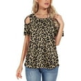 thumbnail image 3 of ANYJOIN Womens Summer T Shirts Strappy Short Sleeve Tunic Tops Strappy Cold Shoulder Blouse, 3 of 5