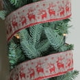 thumbnail image 3 of Northlight Pack of 12 Red and Brown Burlap Reindeer Wired Christmas Craft Ribbon Spools - 2.5" x 120, 3 of 3